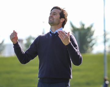 Santiago Solari en el predio de la cantera del Real Madrid