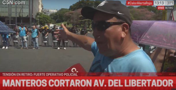 Tensión en Retiro por una protesta de manteros que amenazan con cortar avenida del Libertador