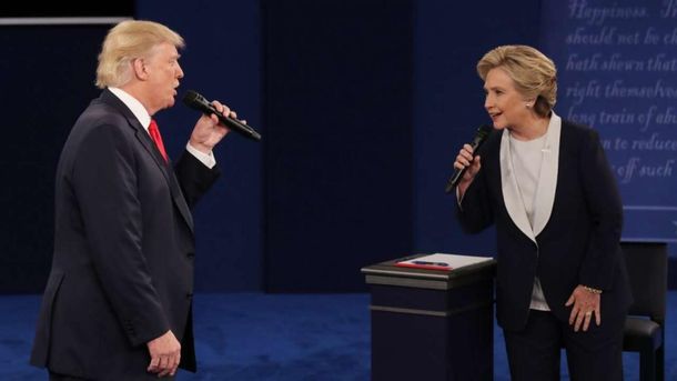 Trump y Hillary durante el debate&nbsp;