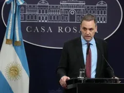 El vocero presidencial Manuel Adorni en Casa Rosad