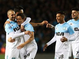 Gol de Licha López en Racing - Crédito:&nbsp;@RacingClub