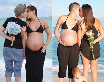 La foto viral del anuncio de embarazo gay