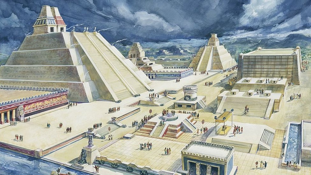Pintura sobre la estética de la histórica Tenochtitlán