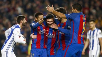 El festejo del Barcelona por Copa del Rey El festejo del Barcelona por Copa del Rey