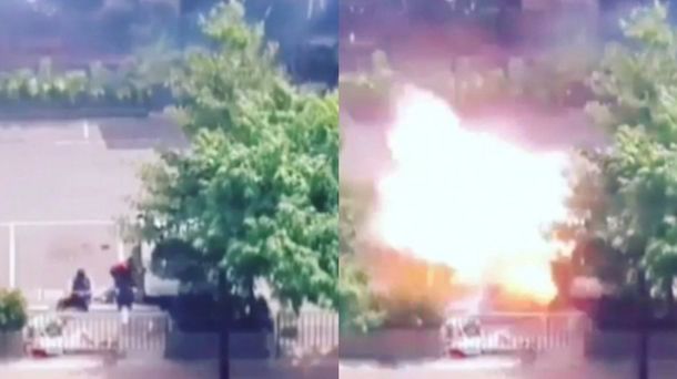 VIDEO: Así fue el momento en el que un yihadista se inmoló en Indonesia