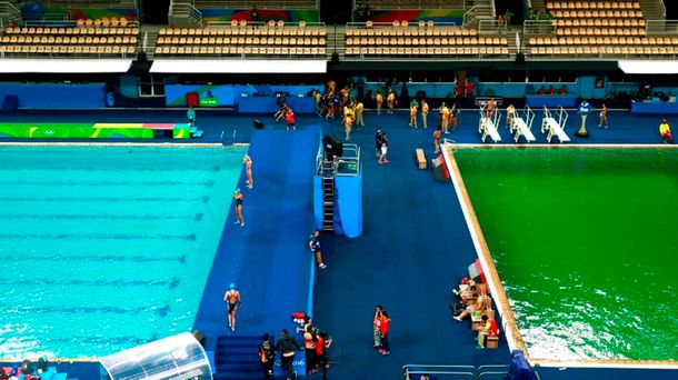 Juegos de Río: ¿por qué el agua de una piscina olímpica se tiñó de verde?