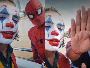 Es viral: El Joker, Spider-Man y una insólita pelea en Puerto Madero
