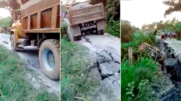 Un camión se cayó de un precipicio