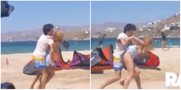VIDEO: Lindsay Lohan es agredida por su novio en una playa