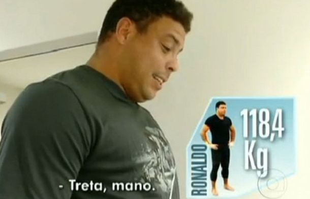 Ronaldo acusó 118 kilos en el primer programa del reality