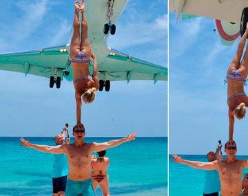 ¿Casi le arranca las piernas? La peligrosa acrobacia que hizo una pareja en Sint Maarten