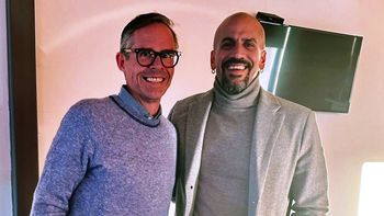 Juan Sebastián Verón y su socio Foster. Juan Sebastián Verón y su socio Foster.