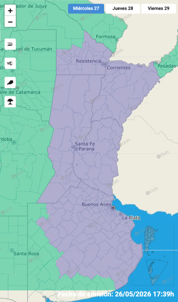 Cuándo se va la niebla del AMBA: la alerta violeta del Servicio Meteorológico Nacional Cuándo se va la niebla del AMBA: la alerta violeta del Servicio Meteorológico Nacional