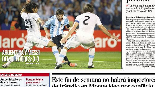 Los medios uruguayos criticaron a su Selección y elogiaron a Messi