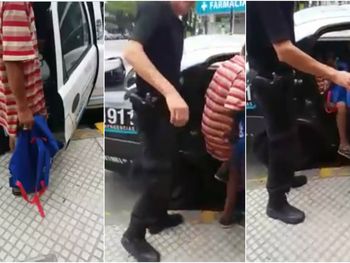 Capturas del video que se viralizó del menor detenido