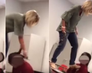 La grabaron golpeando a un alumno dormido