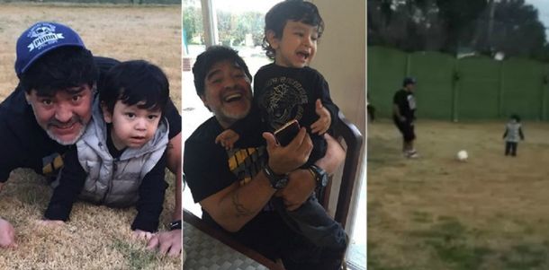 Jueves de fútbol: así fue el reencuentro de Maradona con su hijo Diego Fernando