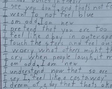 Tiene Asperger y contó en un poema cómo se siente