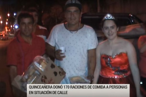 La adolescente festejó su cumpleaños con gente en situación de calle