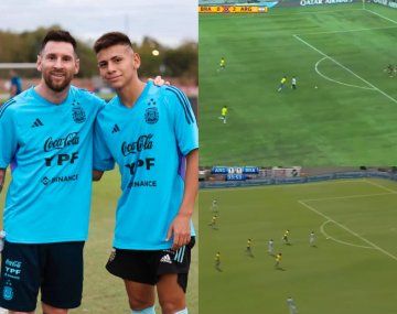 Un calco: el gol del Diablito Echeverri a Brasil que es igual a uno de Messi