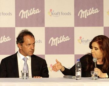 Scioli y Cristina en Milka