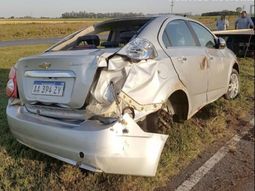 El hijo de Lorenzetti volcó con su auto El hijo de Lorenzetti volcó con su auto