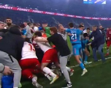 Batalla campal en el fútbol de Rusia