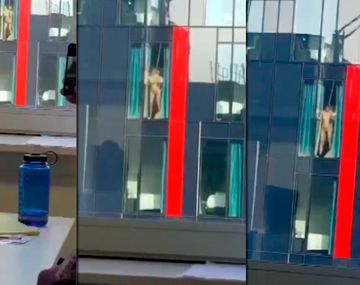 Una pareja tiene relaciones sexuales en la ventana de su edificio