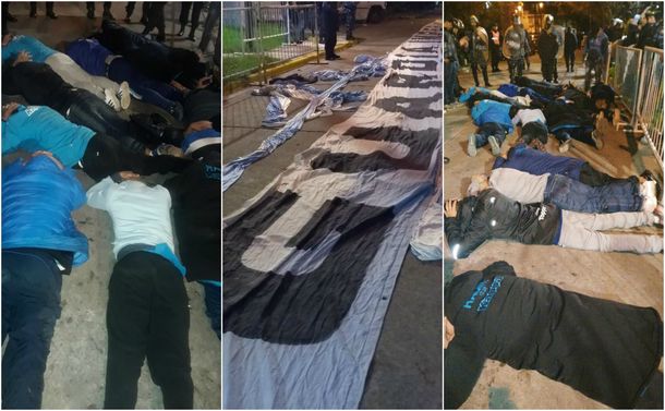 Así detenían a los barras de Racing en las inmediaciones de la cancha de Banfield