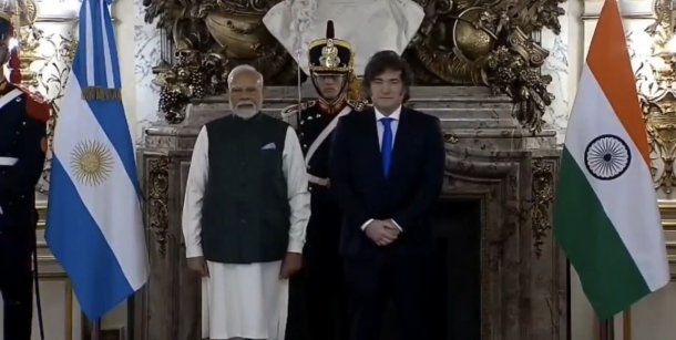 Milei recibió en Casa Rosada al Primer Ministro de la República de la India.