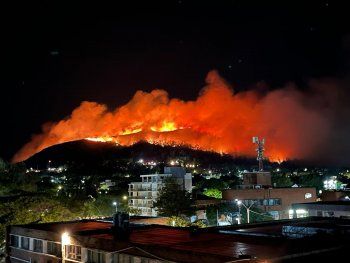 Video: impresionante incendio en el Cerro del Toro de Piriápolis