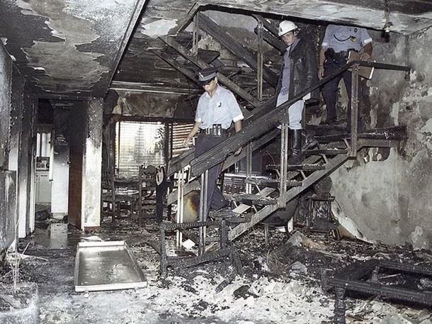 La casa de los Bagnato después del incendio La casa de los Bagnato después del incendio