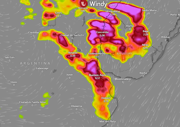 El mapa de las lluvias que se acercan a Buenos Aires. El mapa de las lluvias que se acercan a Buenos Aires. 