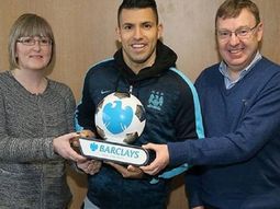 Agüero fue premiado como el mejor jugador del mes en la liga inglesa