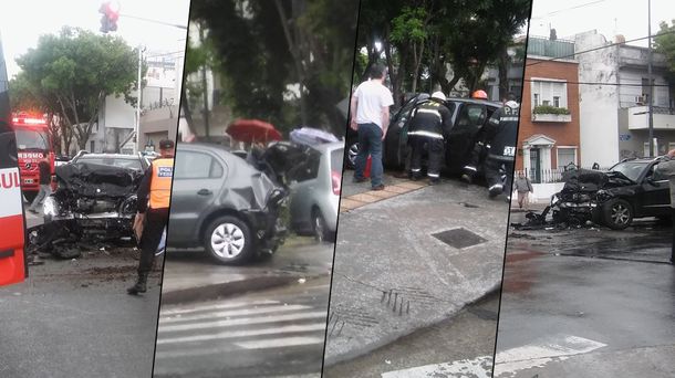 Coghlan: camioneta cruzó en rojo y chocó dos autos, un colectivo y una moto