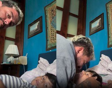 Diego Jr. con su hijo Diego Matías.