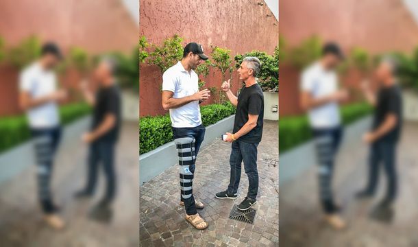 Del Potro tras sufrir una lesión en el Masters 1000 de Shanghai