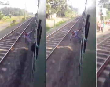 VIDEO: Viajaba borracho colgado del tren y sufrió un fatal accidente