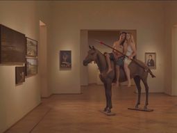 Recrearon el famoso cuadro La vuelta del malón pero esta vez la rubia raptó al cacique