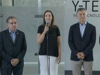 Lino Barañao, María Eugenia Vidal, Mauricio Macri y Juan José Aranguren
