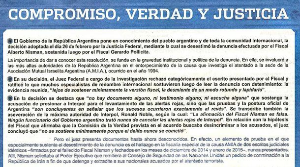 Causa AMIA: el Gobierno ratificó su compromiso con la verdad y la justicia