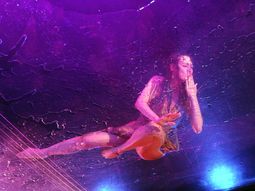 pampita se tiro a la pileta y deslumbro en fuerza bruta
