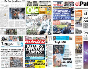 Mirá las tapas de los diarios