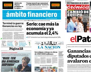 Tapas de diarios del viernes 23 de diciembre de 2016