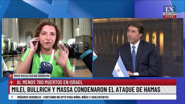 Candidata de la Izquierda se mostró con una bandera de Palestina y se cruzó con Eduardo Feinmann