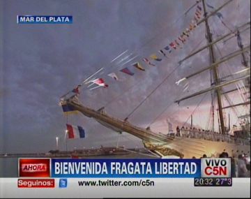 Seguí en vivo el recibimiento de la Fragata Libertad
