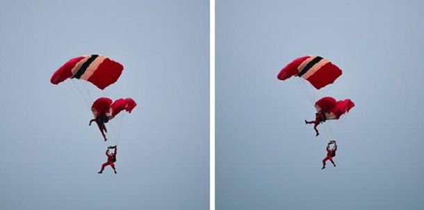 VIDEO: Increíble rescate de un paracaidista en el aire