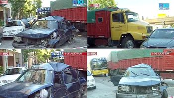 un impactante choque en cadena complica el transito en barracas un impactante choque en cadena complica el transito en barracas