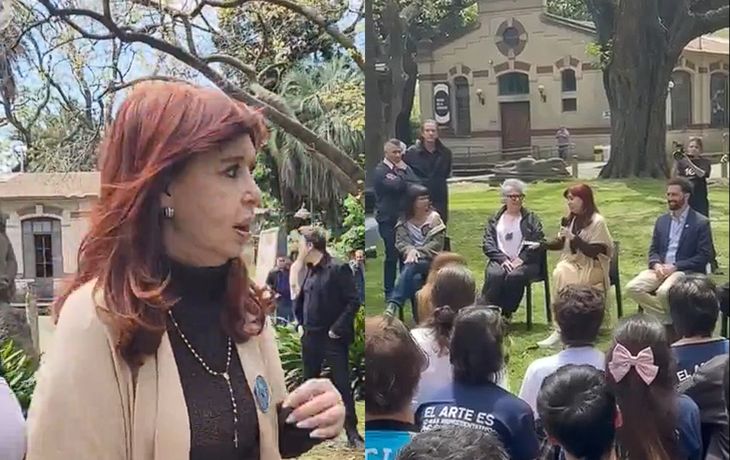 Cristina Kirchner visitó la Universidad Nacional de las Artes tras la protesta en Once