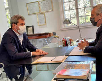Alberto Fernández trabaja en la Quinta de Olivos: se reunió con Uñac